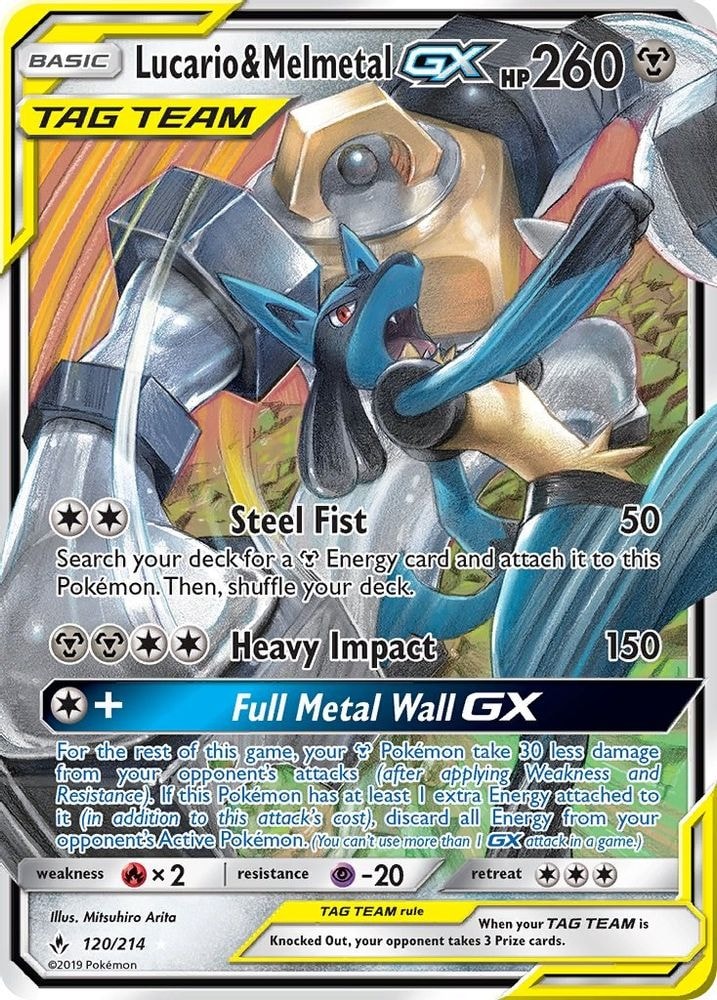 SM - Unbroken Bonds (SM10) - Lucario & Melmetal GX (#120/214, Ultra Rare)