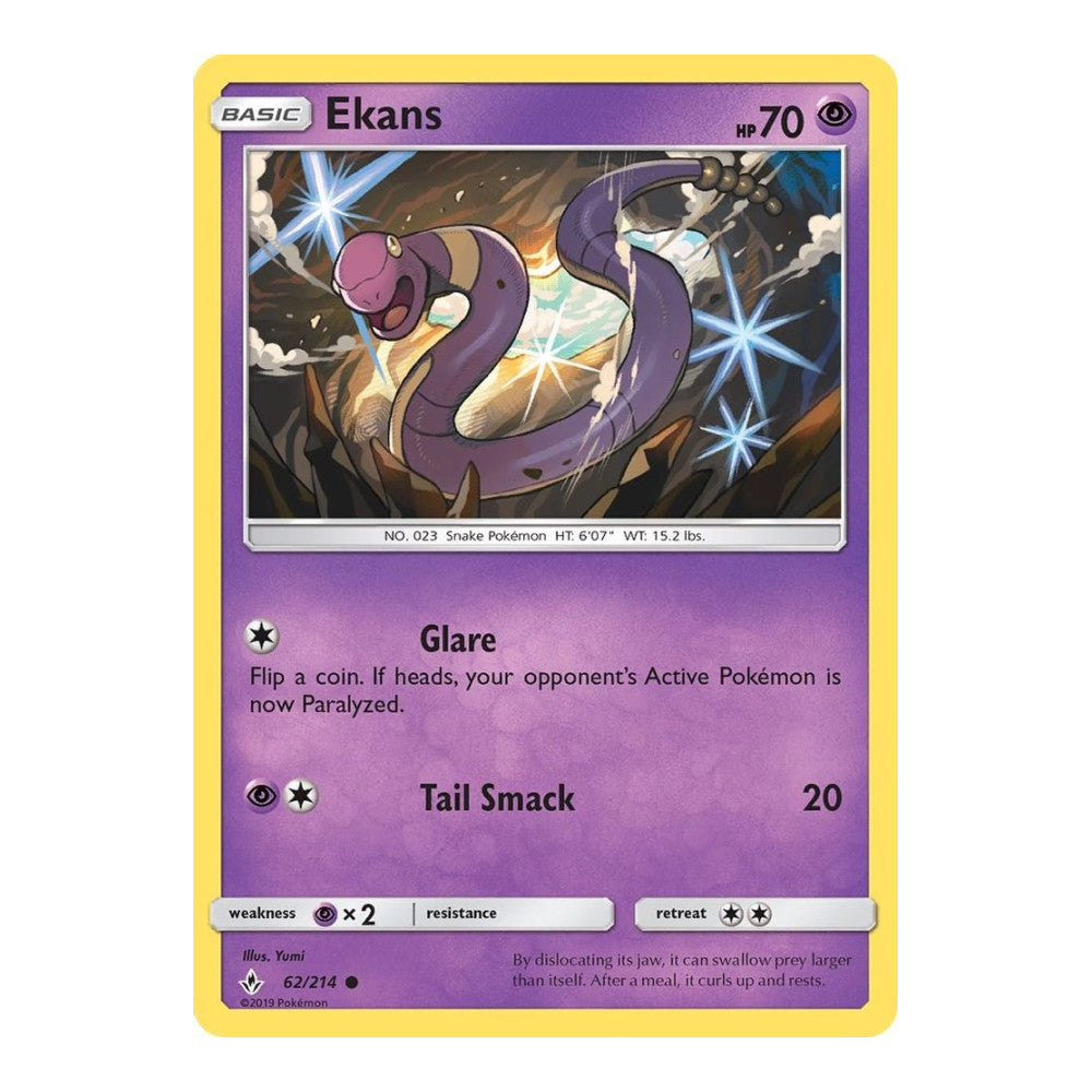 SM - Unbroken Bonds (SM10) - Ekans (#62/214) (Near Mint)