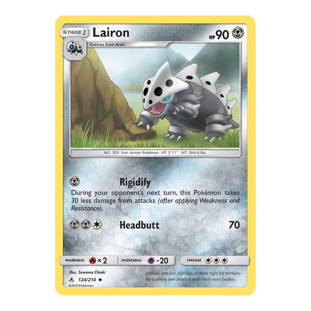 SM - Unbroken Bonds (SM10) - Lairon (#124/214) (Near Mint)