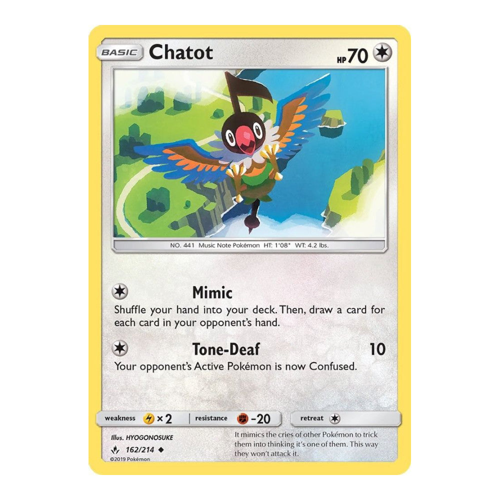 SM - Unbroken Bonds (SM10) - Chatot (#162/214) (Near Mint)
