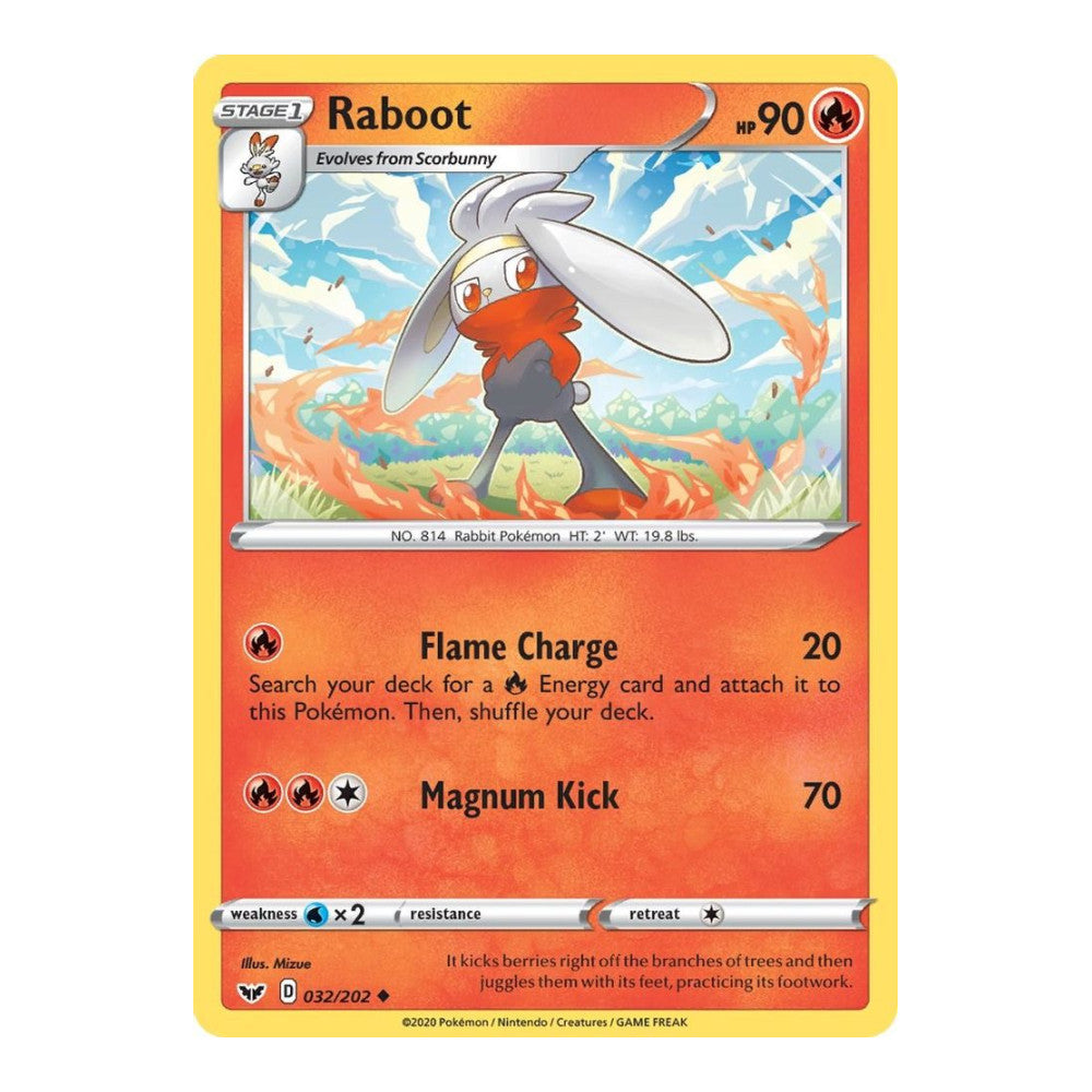 SWSH01: Sword & Shield Base Set (SWSH01) - Raboot 032 (#032/202) (Near Mint)