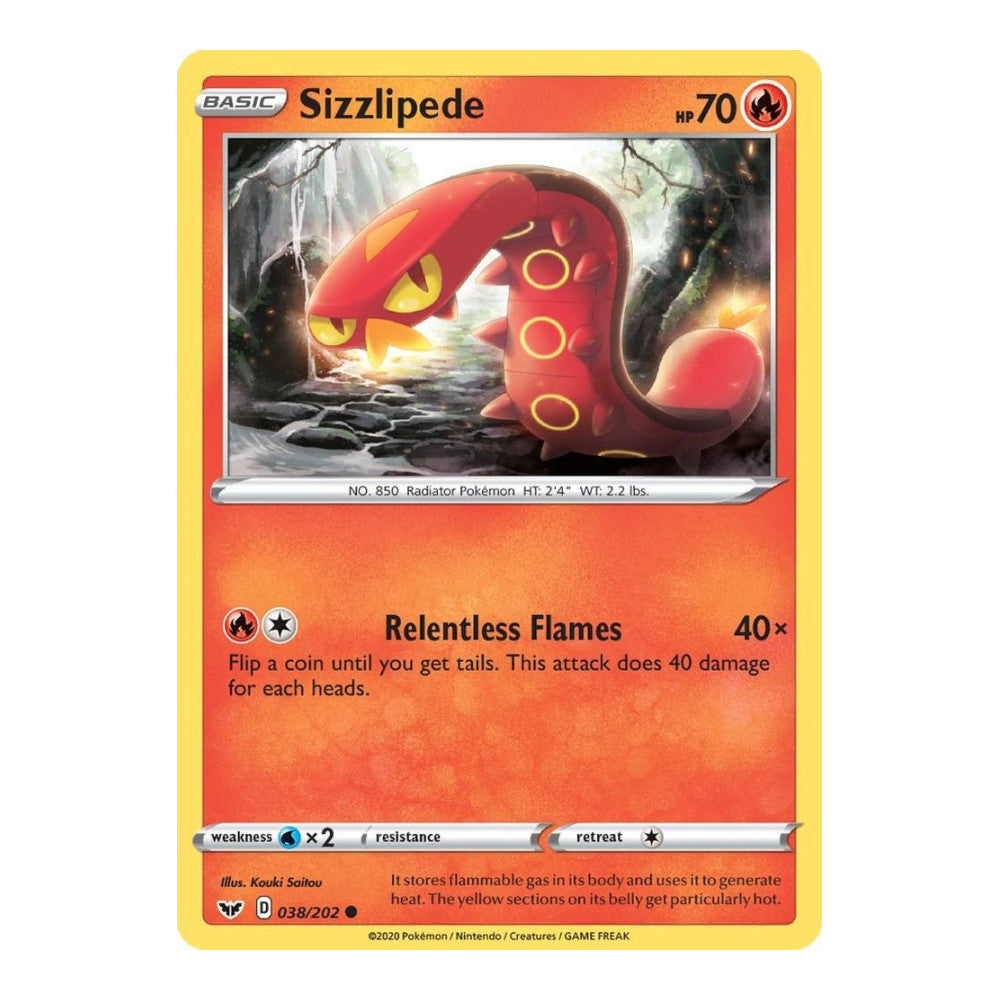 SWSH01: Sword & Shield Base Set (SWSH01) - Sizzlipede (038) (#038/202) (Near Mint)