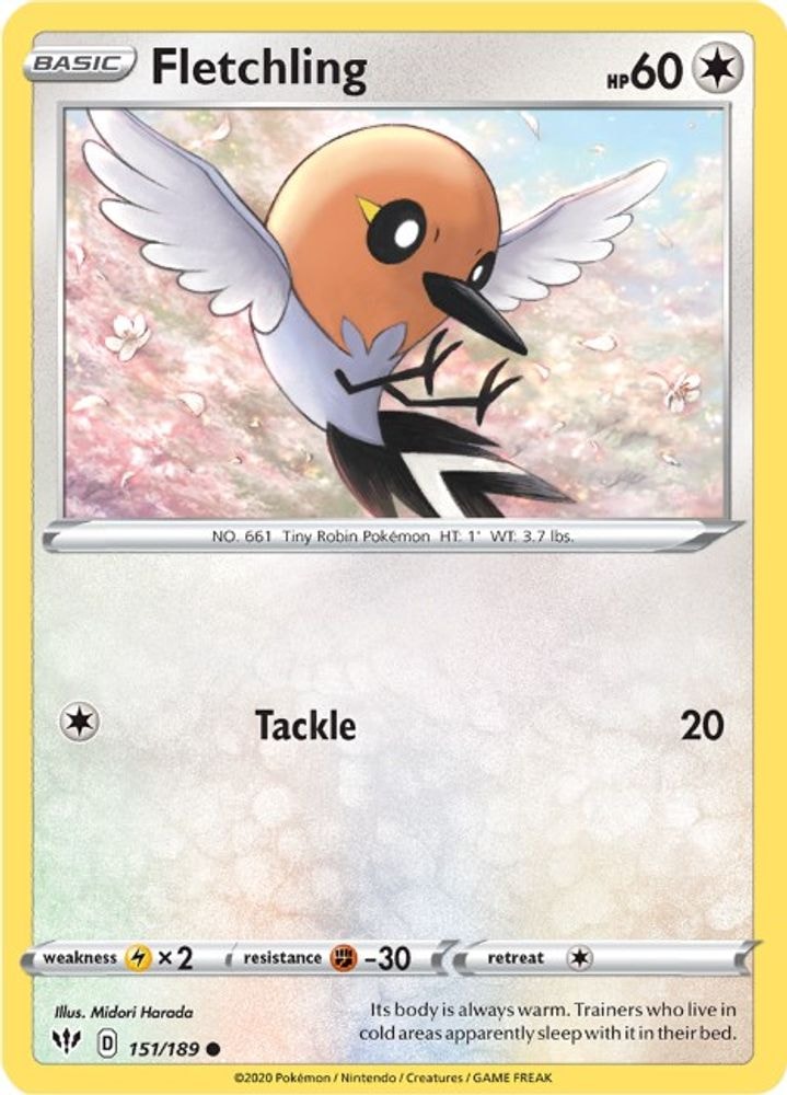 SWSH03: Darkness Ablaze (SWSH03) - Fletchling (#151/189, Common) ()