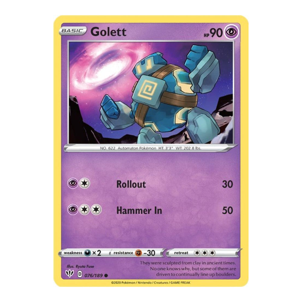 SWSH03: Darkness Ablaze (SWSH03) - Golett (#076/189) (Near Mint)