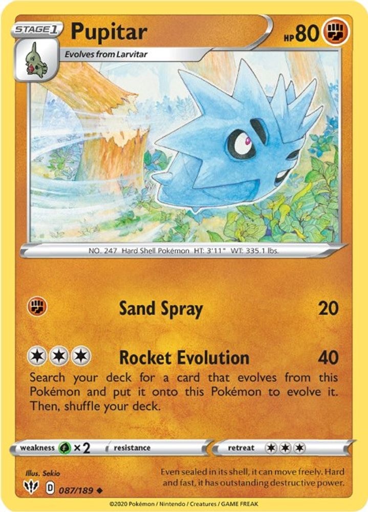 SWSH03: Darkness Ablaze (SWSH03) - Pupitar (#087/189, Uncommon) ()