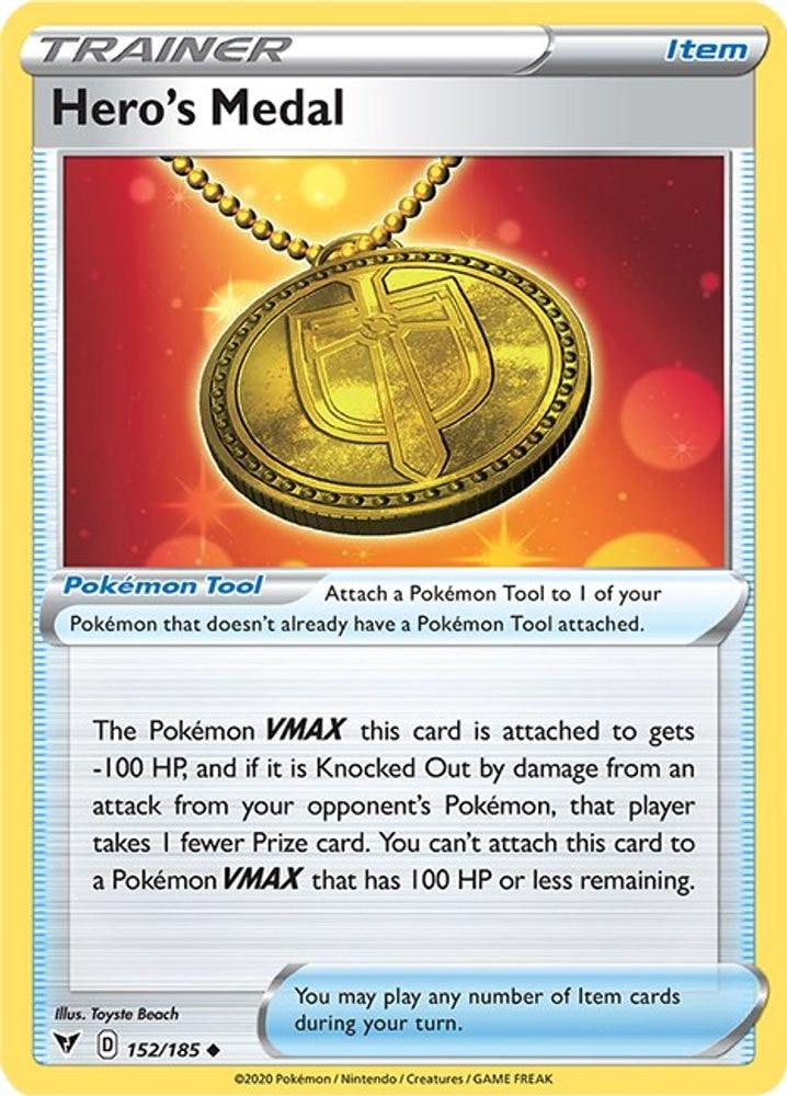 SWSH04: Vivid Voltage (SWSH04) - Hero's Medal (#152/185, Uncommon) ()