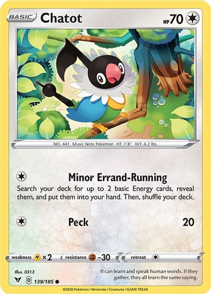 SWSH04: Vivid Voltage (SWSH04) - Chatot (#139/185, Common) ()