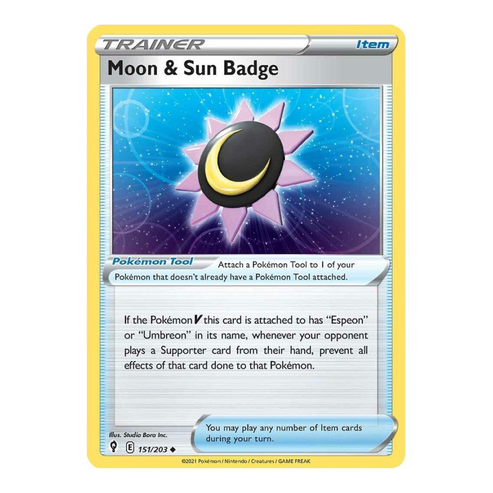 SWSH07: Evolving Skies (SWSH07) - Moon & Sun Badge (#151/203) (Near Mint)