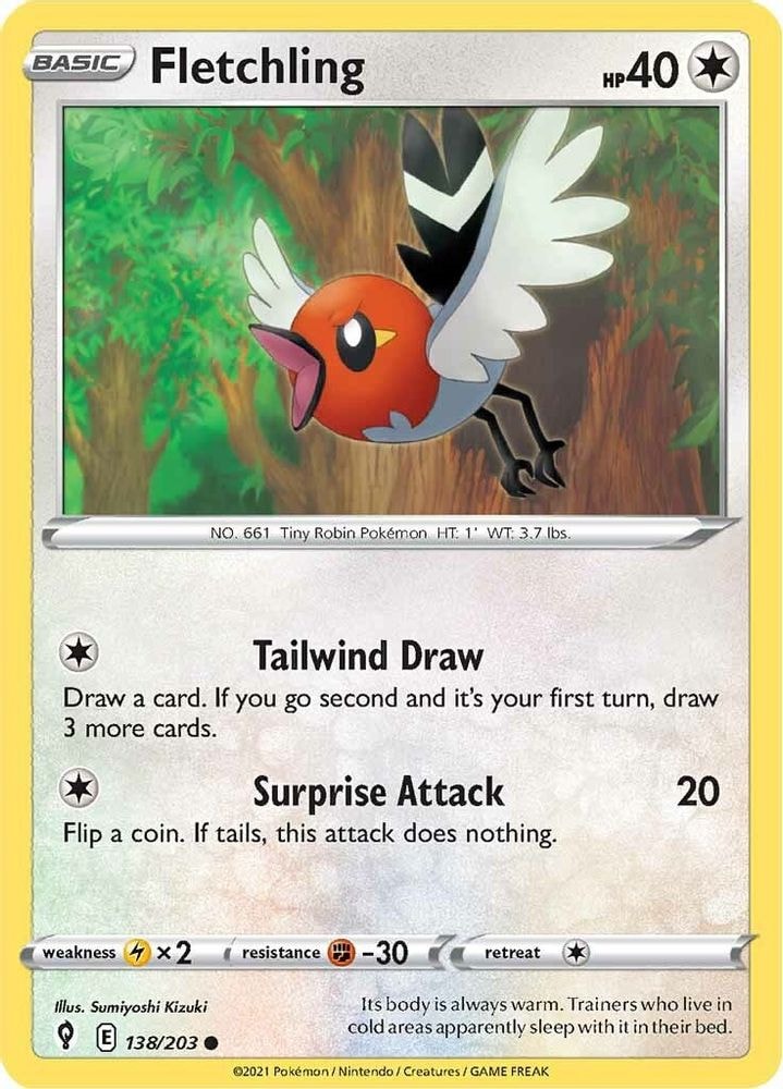 SWSH07: Evolving Skies (SWSH07) - Fletchling (#138/203, Common) ()