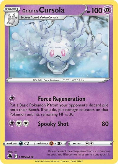 SWSH08: Fusion Strike (SWSH08) - Galarian Cursola (#118/264, Rare) ()