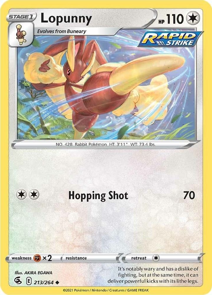 SWSH08: Fusion Strike (SWSH08) - Lopunny (#213/264, Uncommon) ()