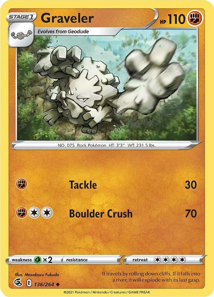 SWSH08: Fusion Strike (SWSH08) - Graveler (#136/264, Uncommon) ()