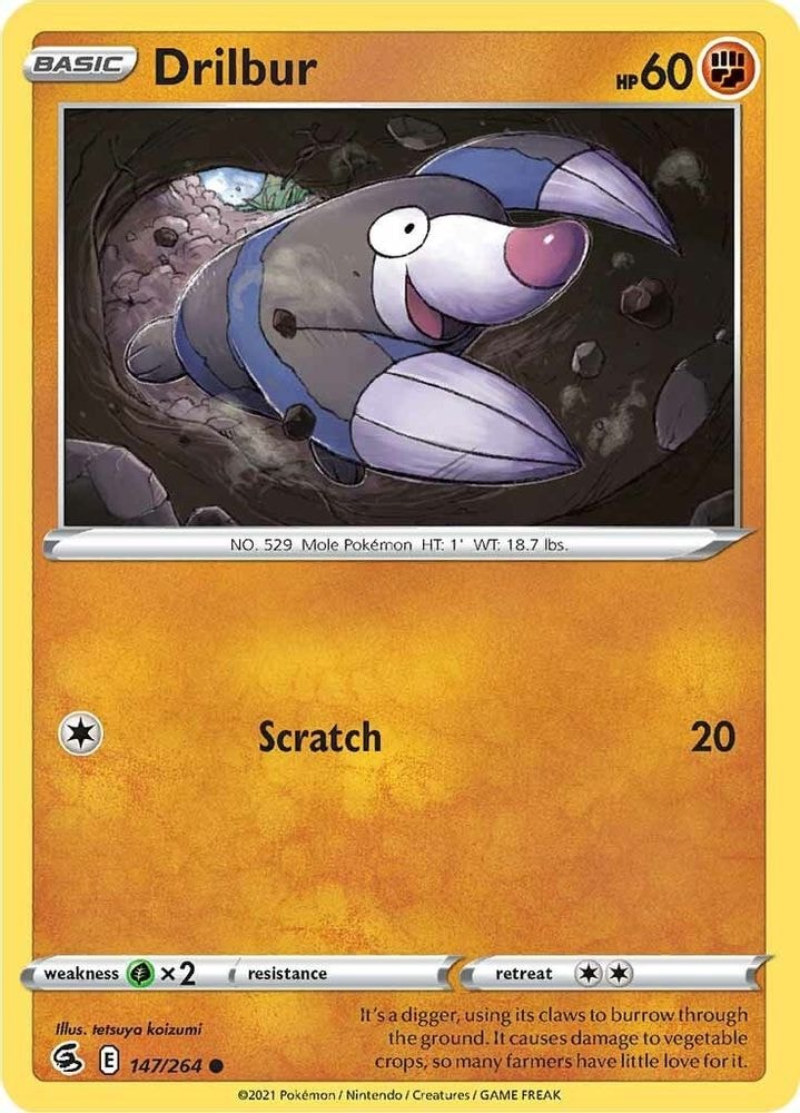 SWSH08: Fusion Strike (SWSH08) - Drilbur (#147/264, Common) ()