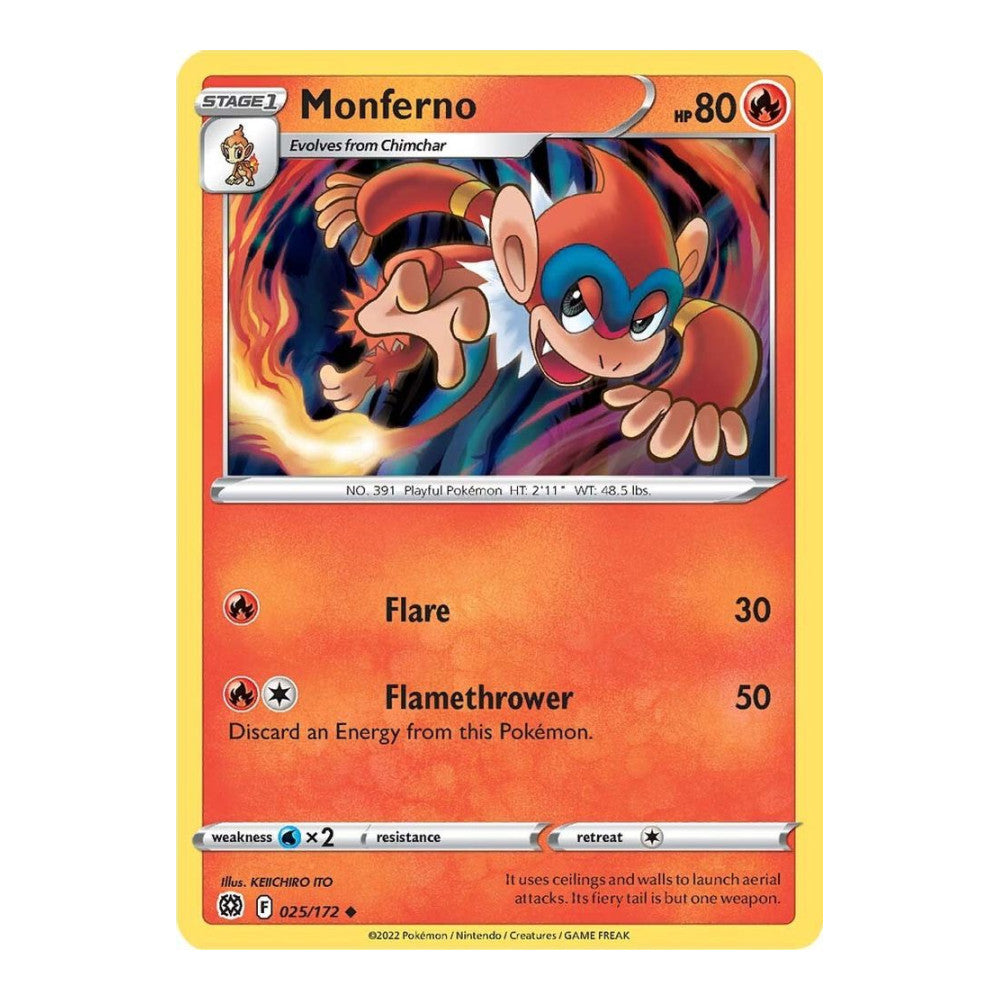SWSH09: Brilliant Stars (SWSH09) - Monferno (#025/172) (Near Mint)