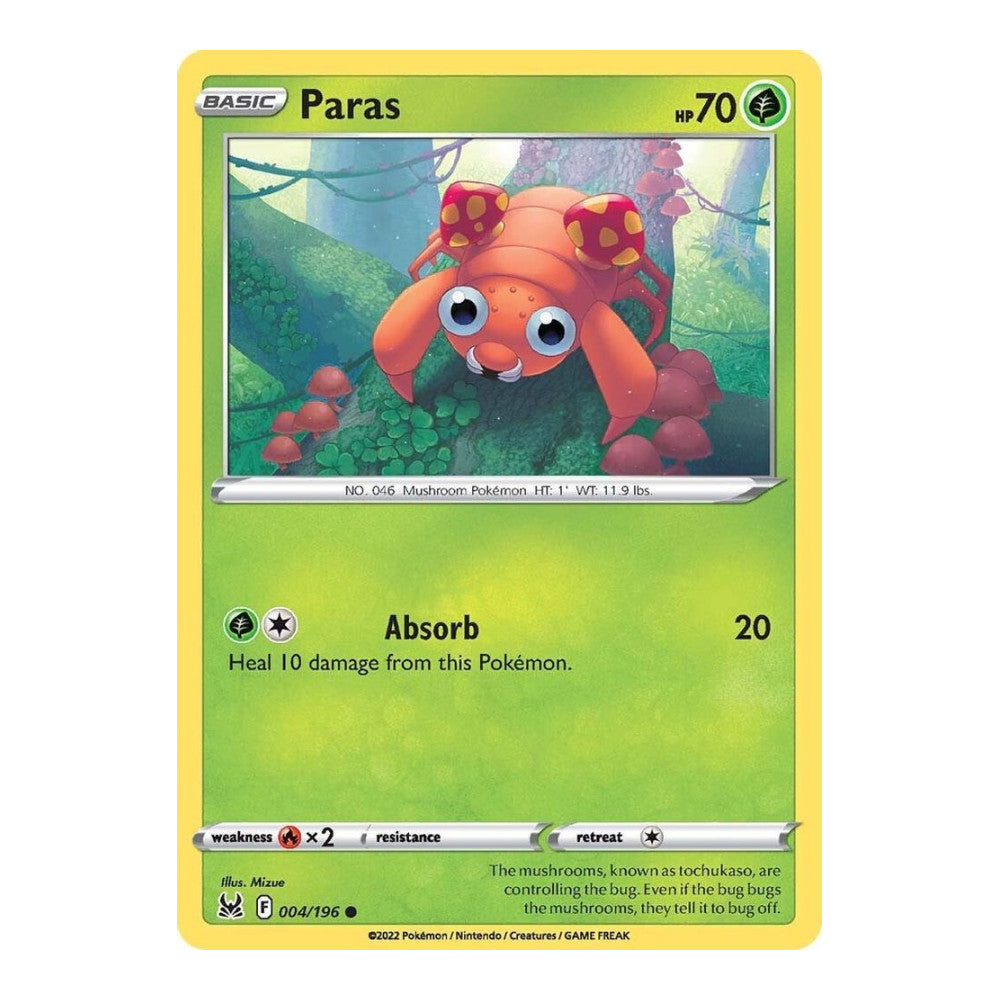 SWSH11: Lost Origin (SWSH11) - Paras (#004/196) (Near Mint)