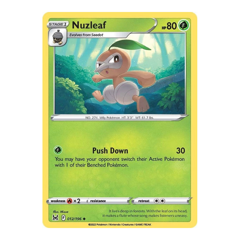 SWSH11: Lost Origin (SWSH11) - Nuzleaf (#012/196) (Near Mint)