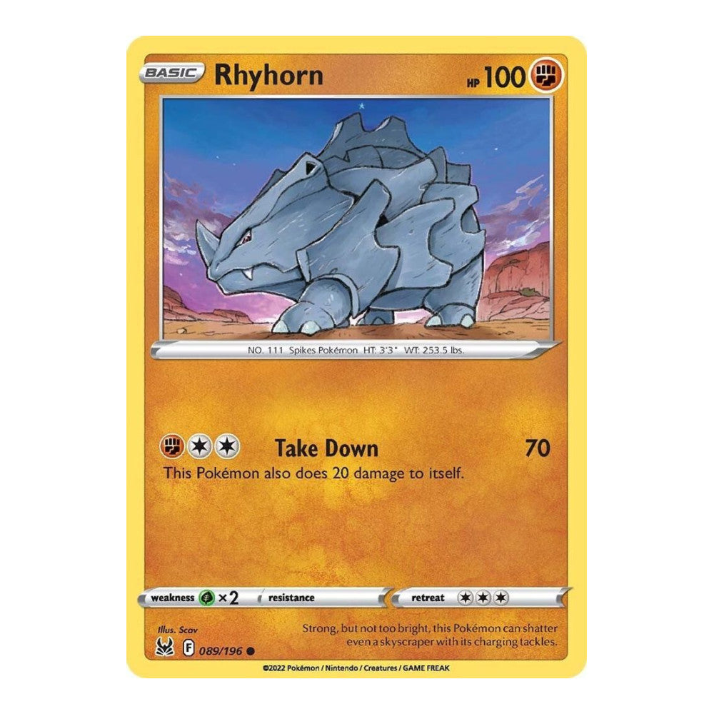 SWSH11: Lost Origin (SWSH11) - Rhyhorn (#089/196) (Near Mint)