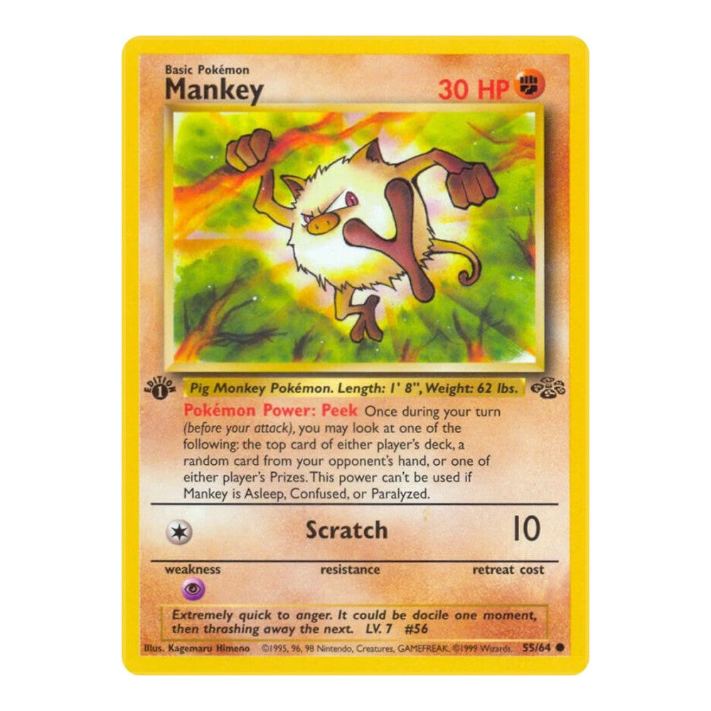 Jungle (JU) - Mankey (#55/64) (Near Mint)