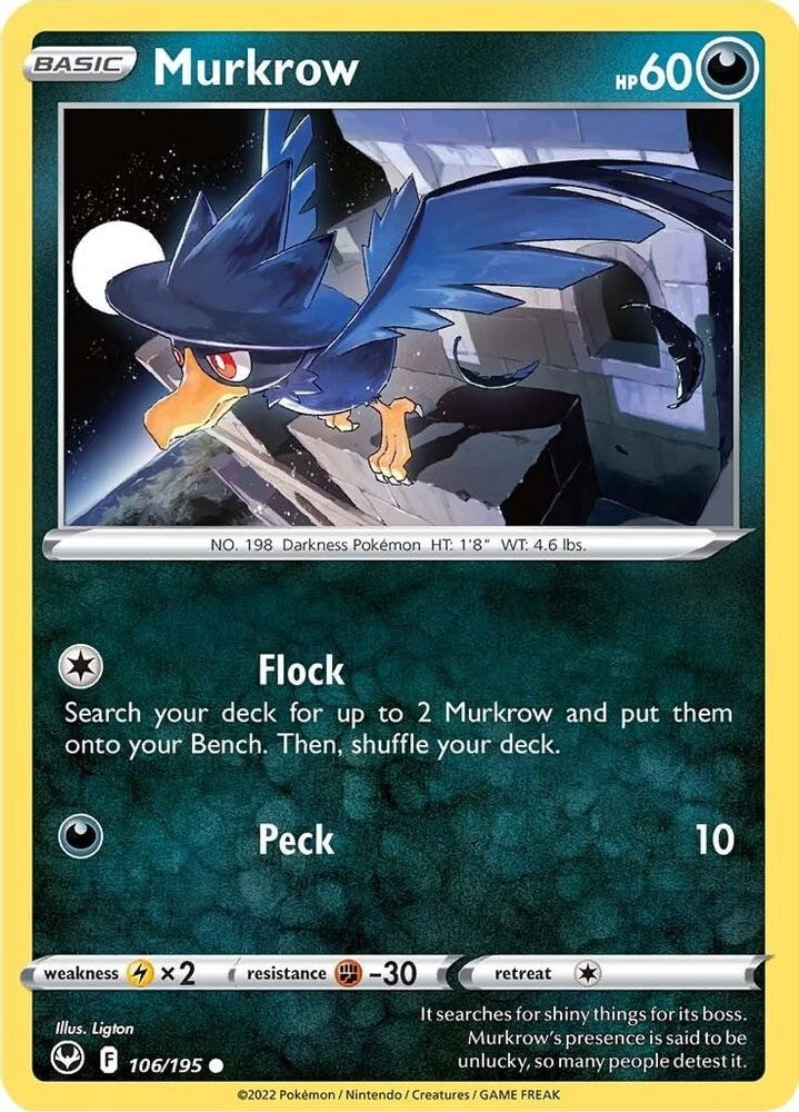 SWSH12: Silver Tempest (SWSH12) - Murkrow (#106/195, Common) ()
