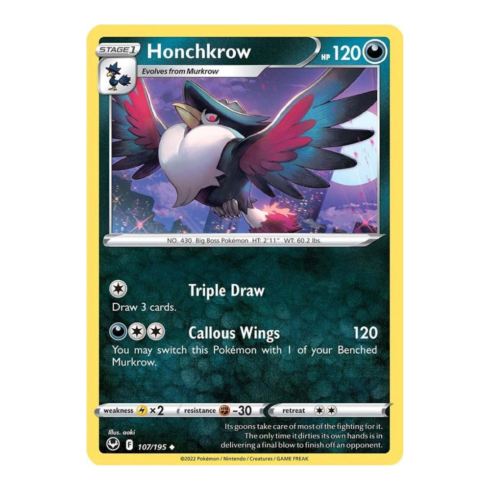 SWSH12: Silver Tempest (SWSH12) - Honchkrow (#107/195) (Near Mint)