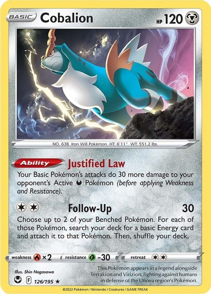 SWSH12: Silver Tempest (SWSH12) - Cobalion (#126/195, Rare) ()