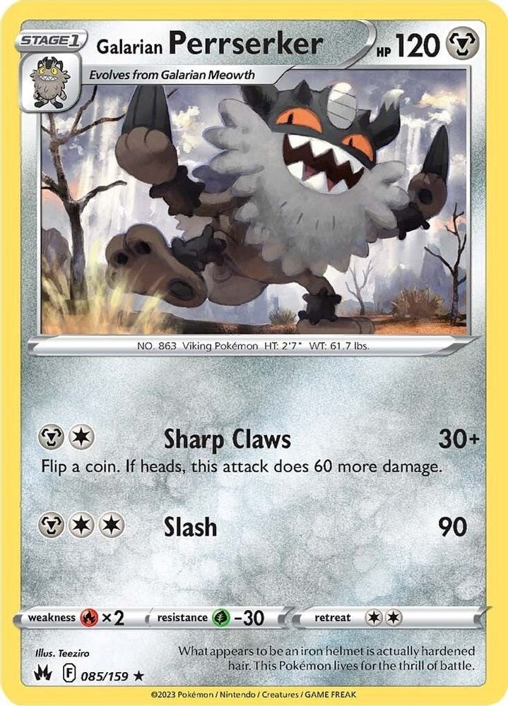 SWSH: Crown Zenith (CRZ) - Galarian Perrserker (#085/159, Rare) ()
