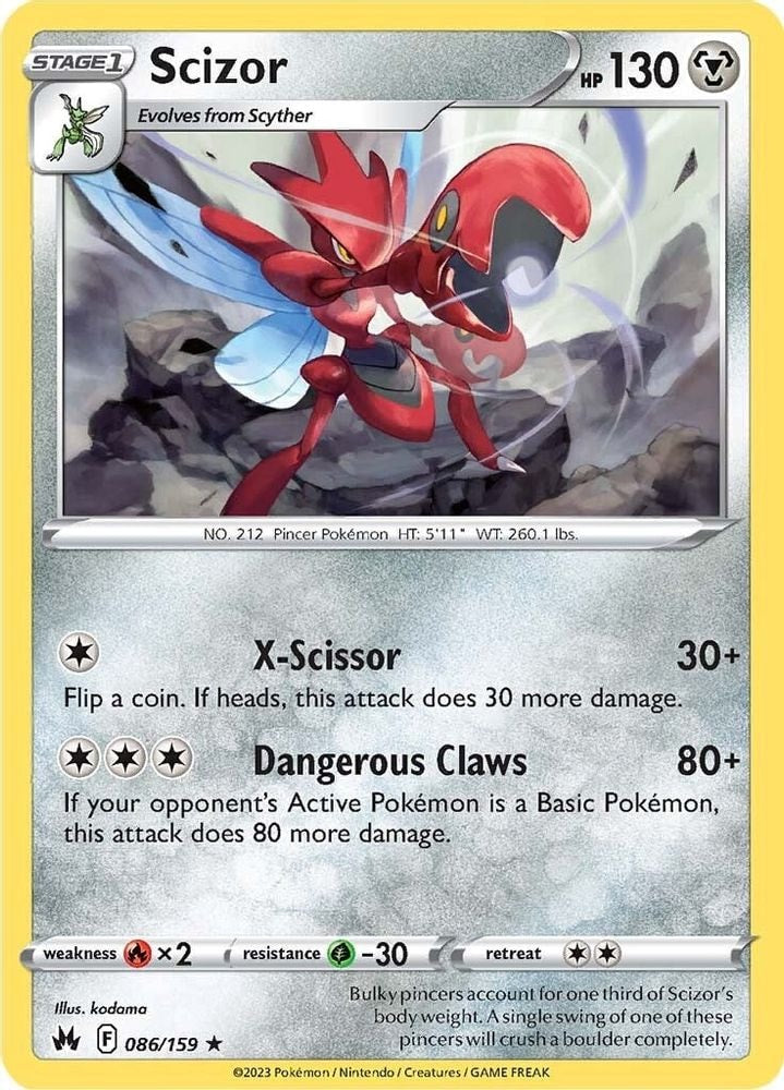 SWSH: Crown Zenith (CRZ) - Scizor (#086/159, Rare) ()