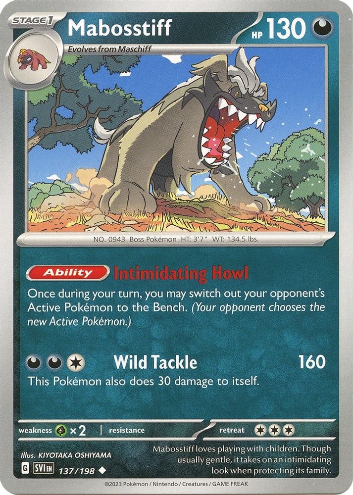 SV01: Scarlet & Violet Base Set (SVI) - Mabosstiff - 137/198 (#137/198, Uncommon) ()