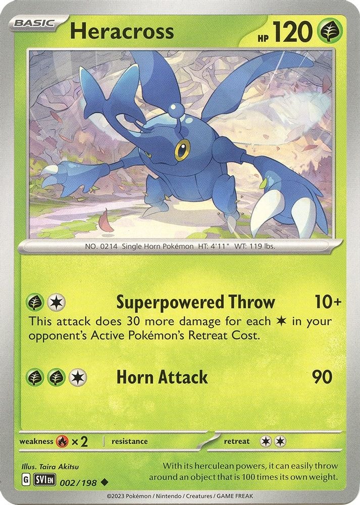 SV01: Scarlet & Violet Base Set (SVI) - Heracross (#002/198, Uncommon) ()