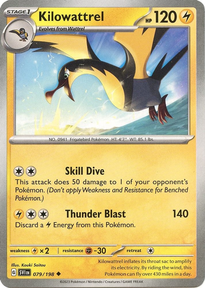 SV01: Scarlet & Violet Base Set (SVI) - Kilowattrel (#079/198, Uncommon) ()