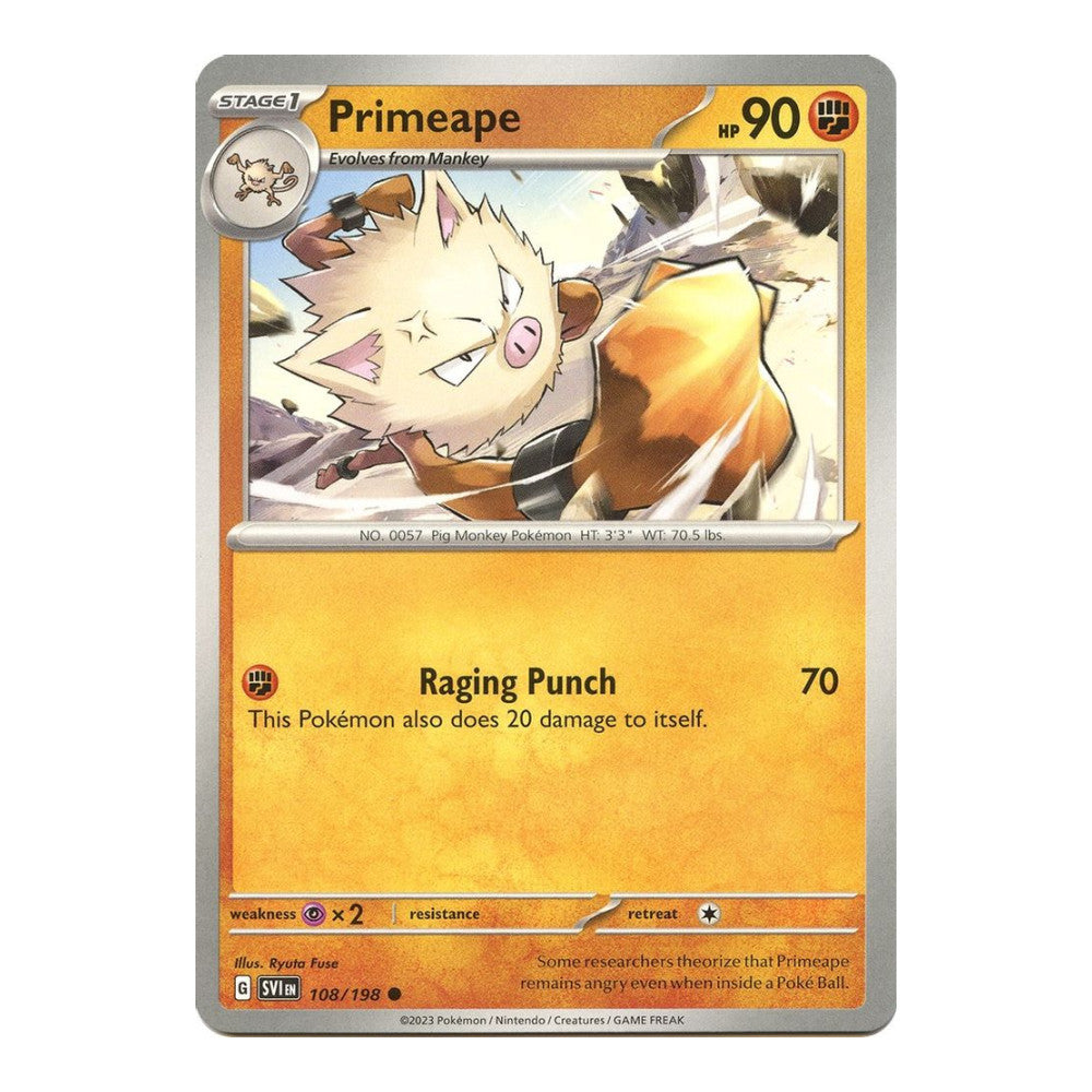SV01: Scarlet & Violet Base Set (SVI) - Primeape (#108/198) (Near Mint)
