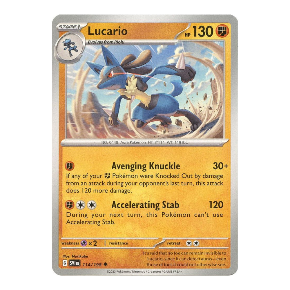 SV01: Scarlet & Violet Base Set (SVI) - Lucario 114 198 (#114/198) (Near Mint)