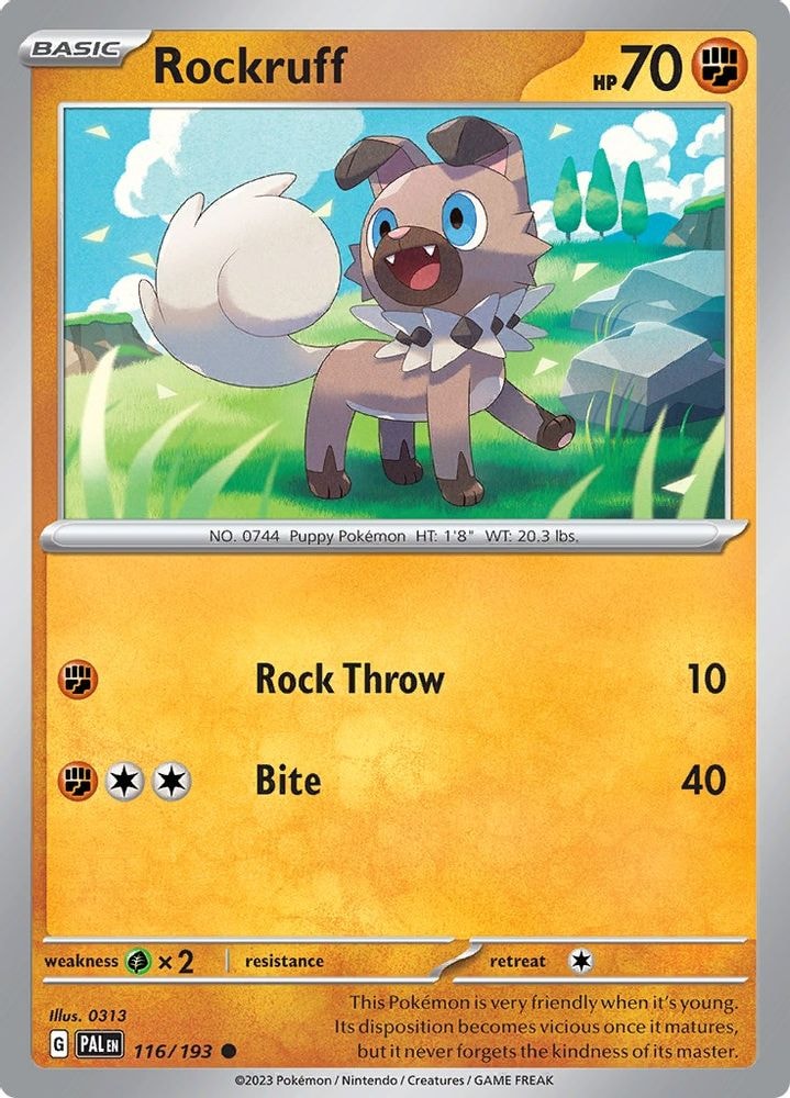 SV02: Paldea Evolved (PAL) - Rockruff (#116/193, Common) ()