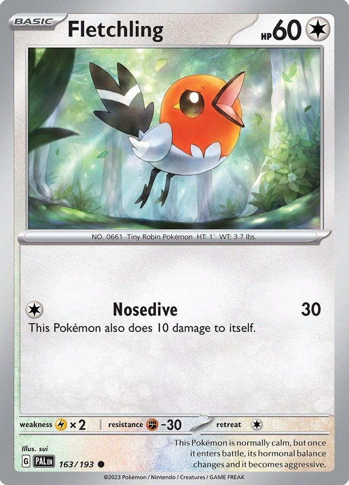 SV02: Paldea Evolved (PAL) - Fletchling (#163/193, Common) ()