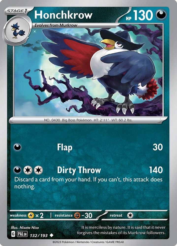 SV02: Paldea Evolved (PAL) - Honchkrow (#132/193, Uncommon) ()