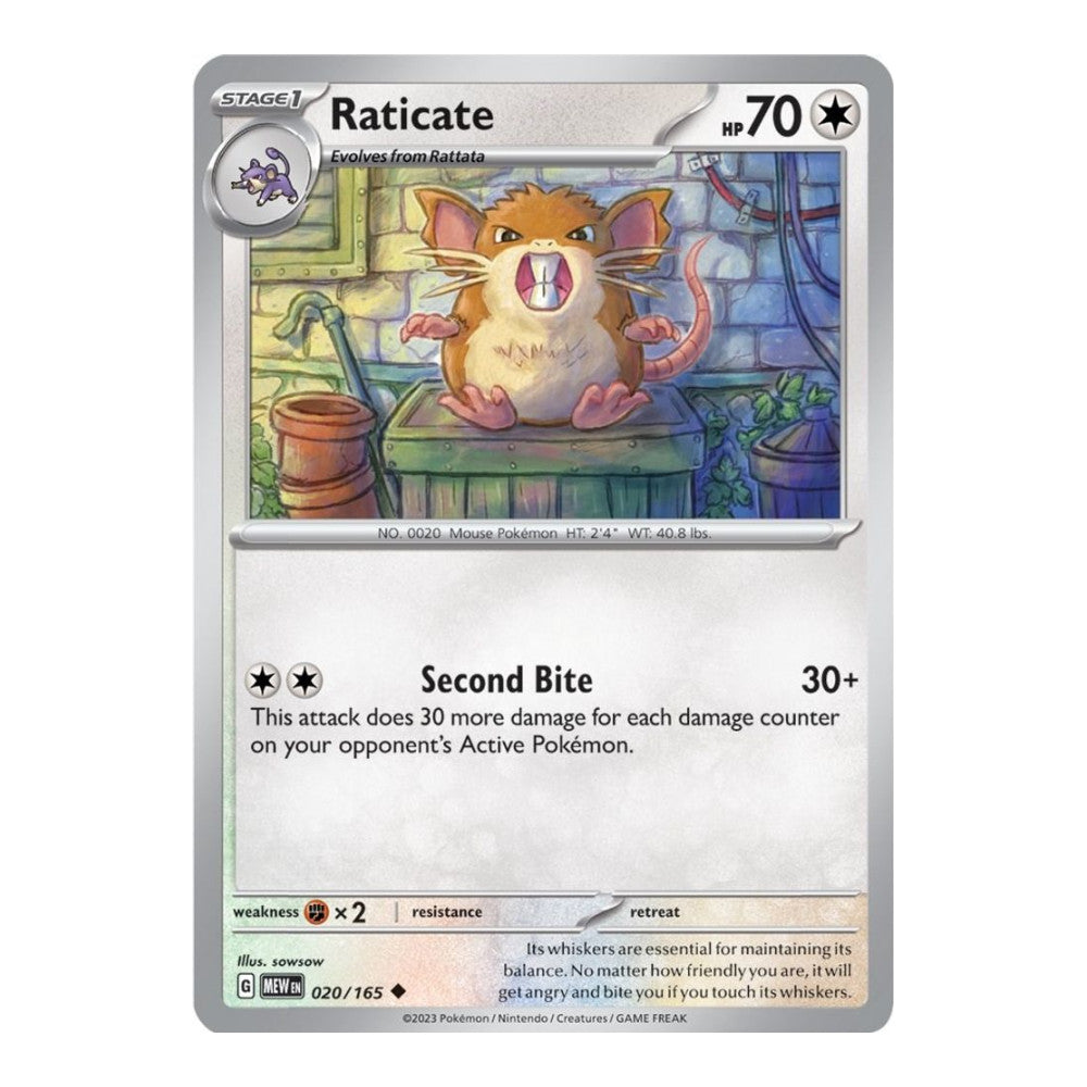SV: Scarlet & Violet 151 (MEW) - Raticate (#020/165)