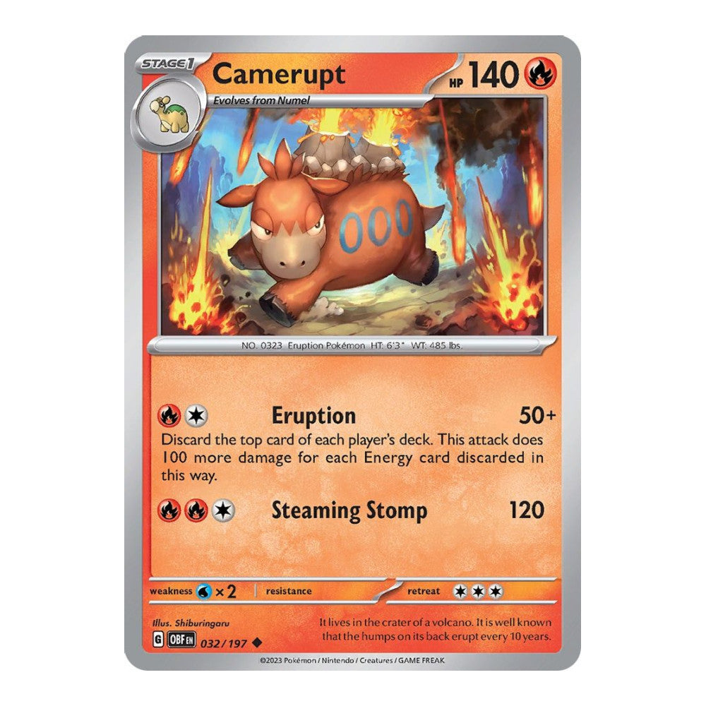 SV03: Obsidian Flames (OBF) - Camerupt (#032/197) (Near Mint)