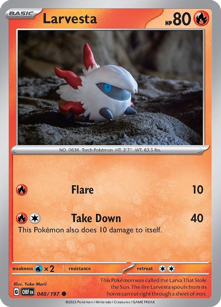 SV03: Obsidian Flames (OBF) - Larvesta (#040/197, Common) ()