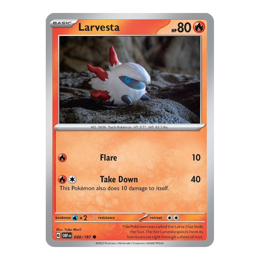 SV03: Obsidian Flames (OBF) - Larvesta (#040/197) (Near Mint)