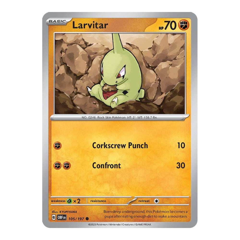 SV03: Obsidian Flames (OBF) - Larvitar (#105/197) (Near Mint)
