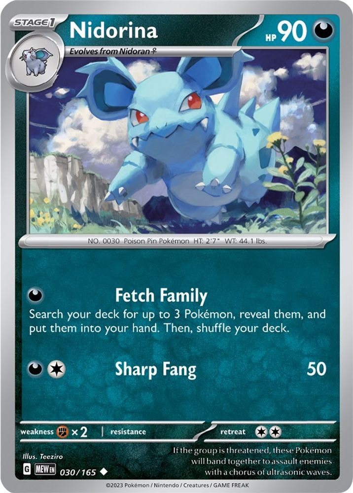 SV: Scarlet & Violet 151 (MEW) - Nidorina (#030/165, Uncommon) ()