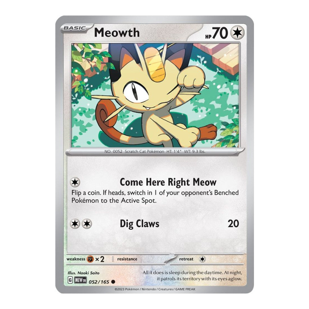 SV: Scarlet & Violet 151 (MEW) - Meowth (#052/165) (Near Mint)