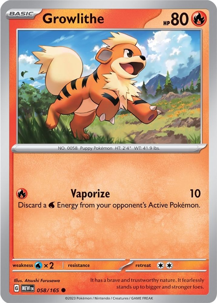 SV: Scarlet & Violet 151 (MEW) - Growlithe (#058/165, Common) ()