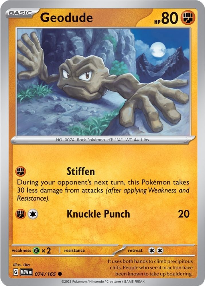 SV: Scarlet & Violet 151 (MEW) - Geodude (#074/165, Common) ()