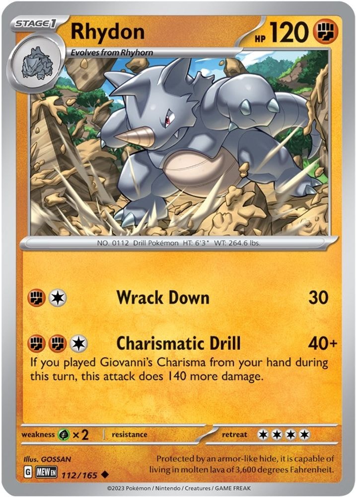 SV: Scarlet & Violet 151 (MEW) - Rhydon (#112/165, Uncommon) ()