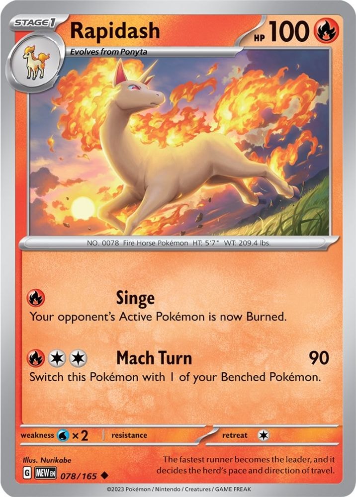 SV: Scarlet & Violet 151 (MEW) - Rapidash (#078/165, Uncommon) ()