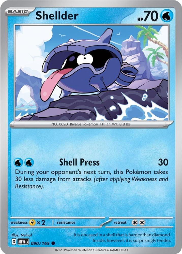SV: Scarlet & Violet 151 (MEW) - Shellder (#090/165, Common) ()