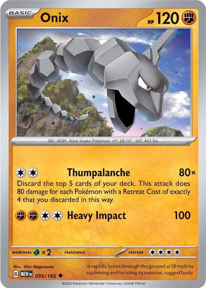 SV: Scarlet & Violet 151 (MEW) - Onix (#095/165, Uncommon) ()