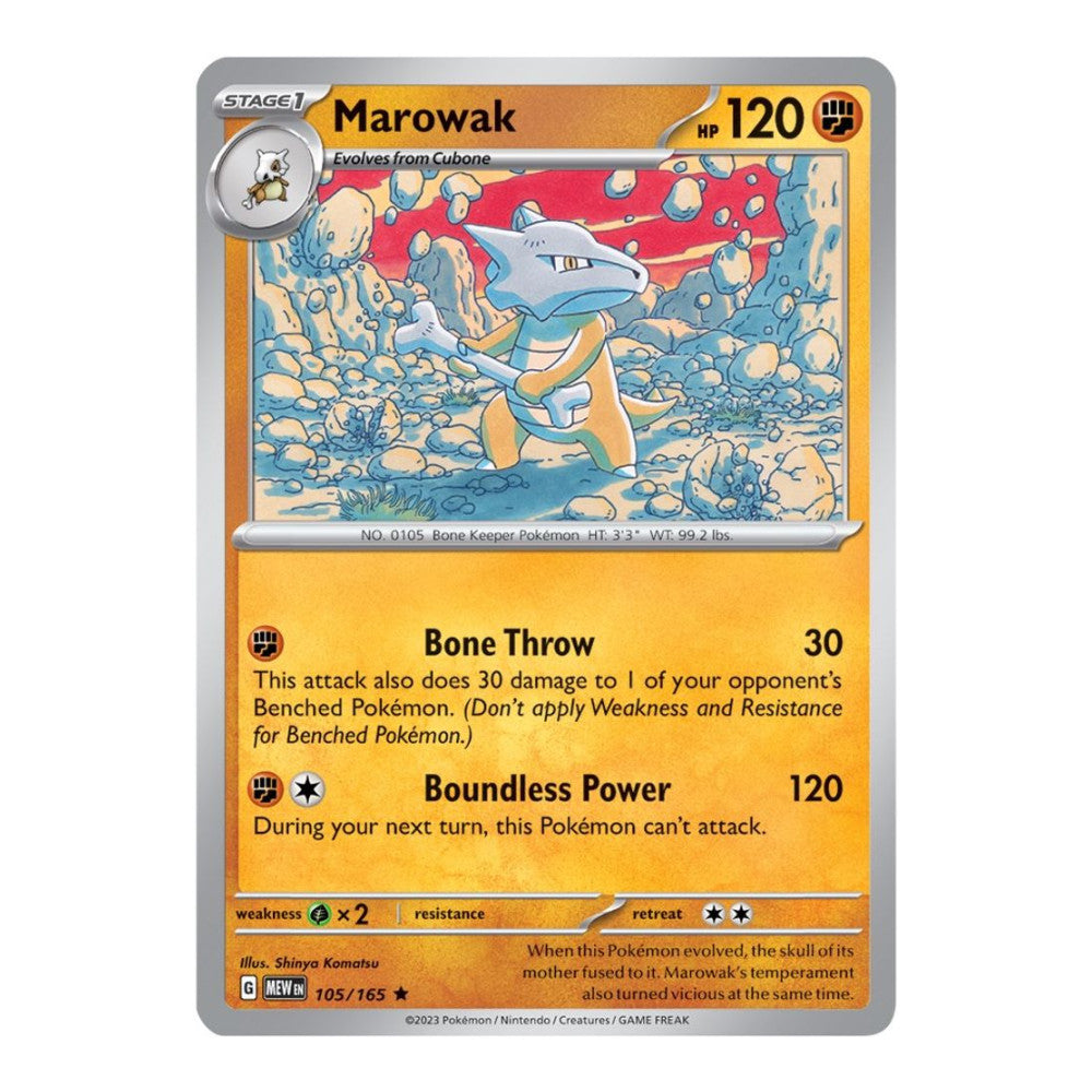 SV: Scarlet & Violet 151 (MEW) - Marowak (#105/165) (Near Mint)
