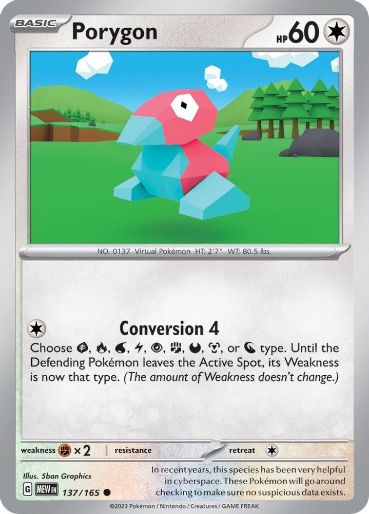 SV: Scarlet & Violet 151 (MEW) - Porygon (#137/165, Common) ()
